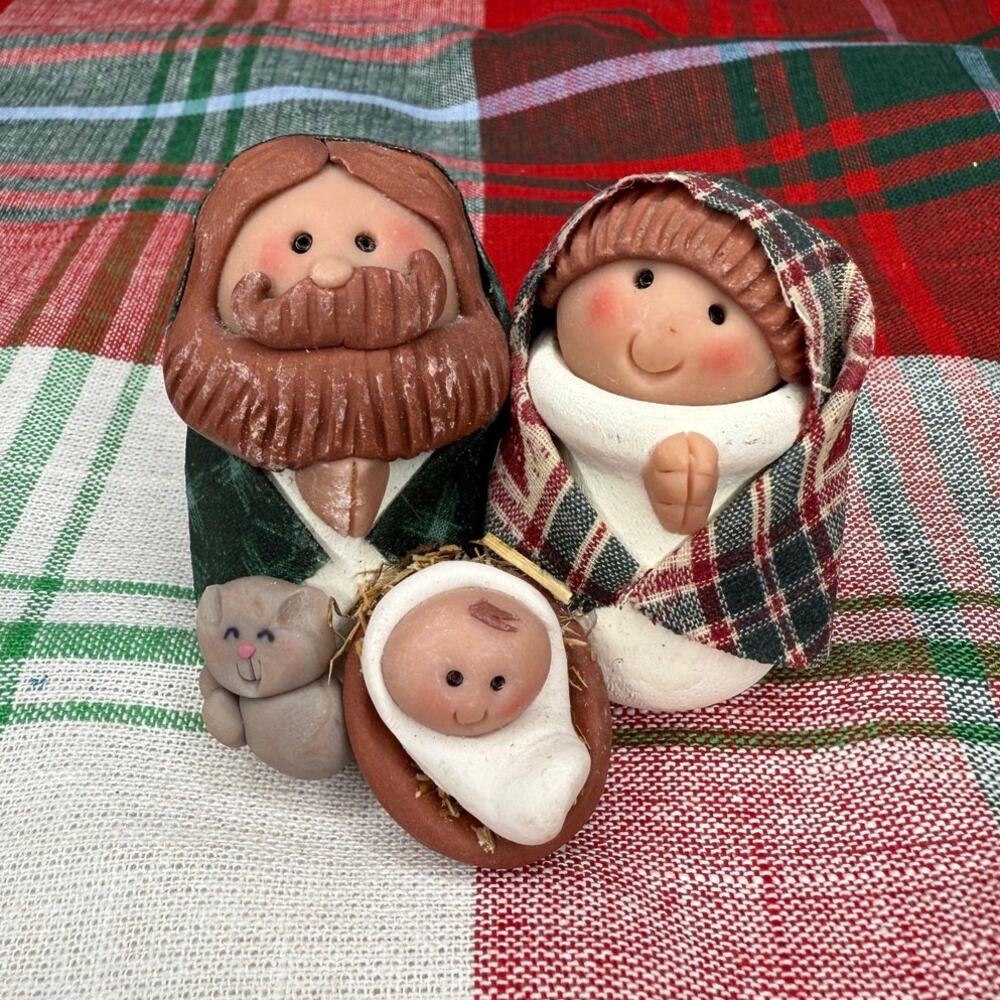 Mini Clay Nativity Scene